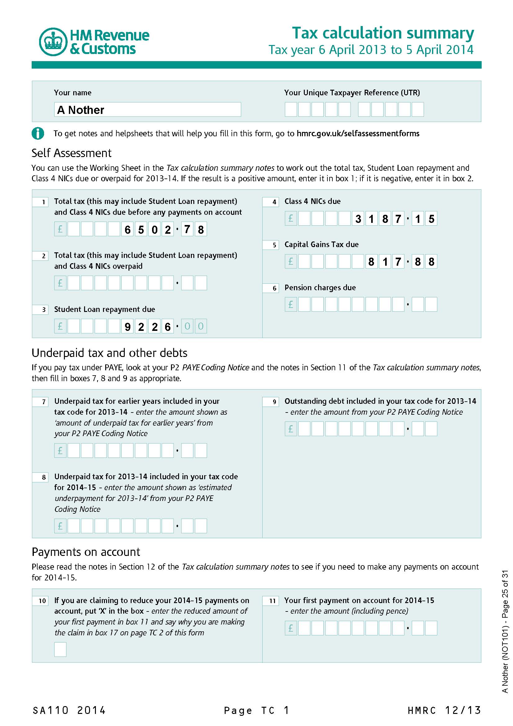 Tax Return Uk